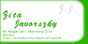 zita javorszky business card